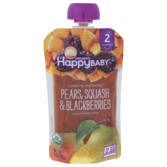 Happy Baby - S2 Pear Squash Blackberry Org 4 Oz - Pack Of 16