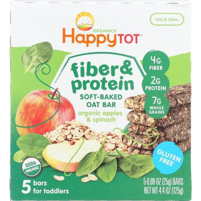 Happy Tot - Bar Oat Apple Spinach Org 4.4 Oz - Pack Of 6