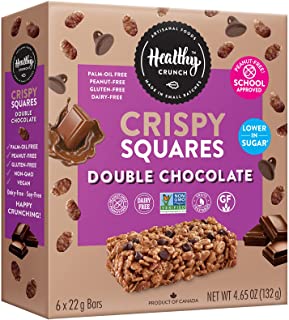 Healthy Crunch - Allergen-friendly Crispy Squares - Double Chocolate 4.68 Oz - Pack of 6