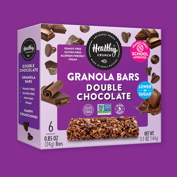 Healthy Crunch - Granola Bars Double Chocolate, - Pack of 6