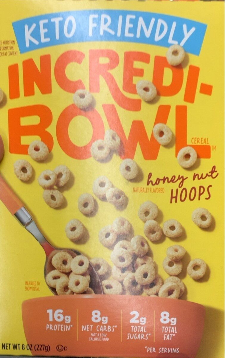 INCREDI-BOWL CEREAL HONEY NUT HOOPS 8 OZ - Pack of 8