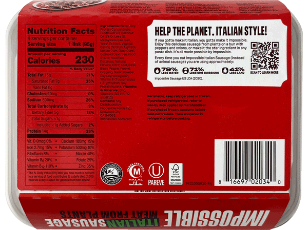 Impossible - Sauage Links - Italian, 13.5oz