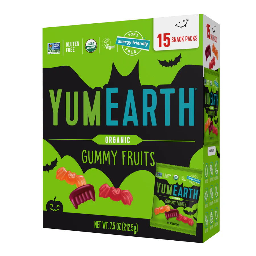 YumEarth - Organic Halloween Gummy Fruits - Snack Packs, 7.5 Oz