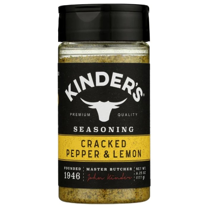 Kinder's - Rub Cracked Pepper Lemon, 6.75 Oz - Pack Of 6