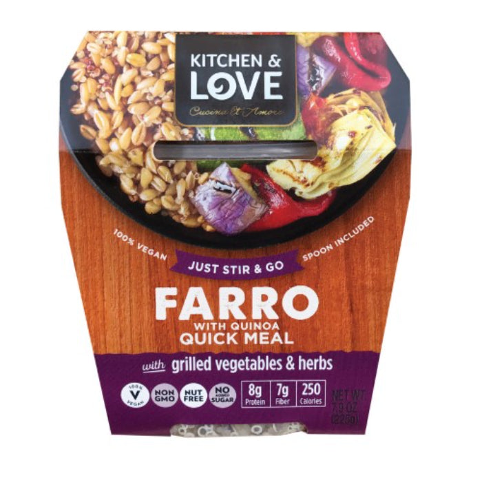 Kitchen And Love - Farro Meal Grilled Vegetables & Herb, 7.9 Oz - Pack of 6