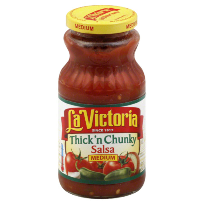 La Victoria - Medium Thick & Chunky Salsa, 16 Oz - Pack of 12