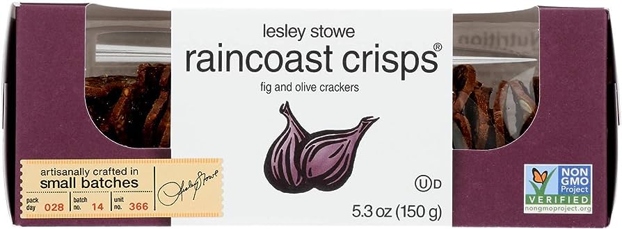 Lesley Stowe - Fig & Olive Crisps, 5.3 Oz - Pack of 12