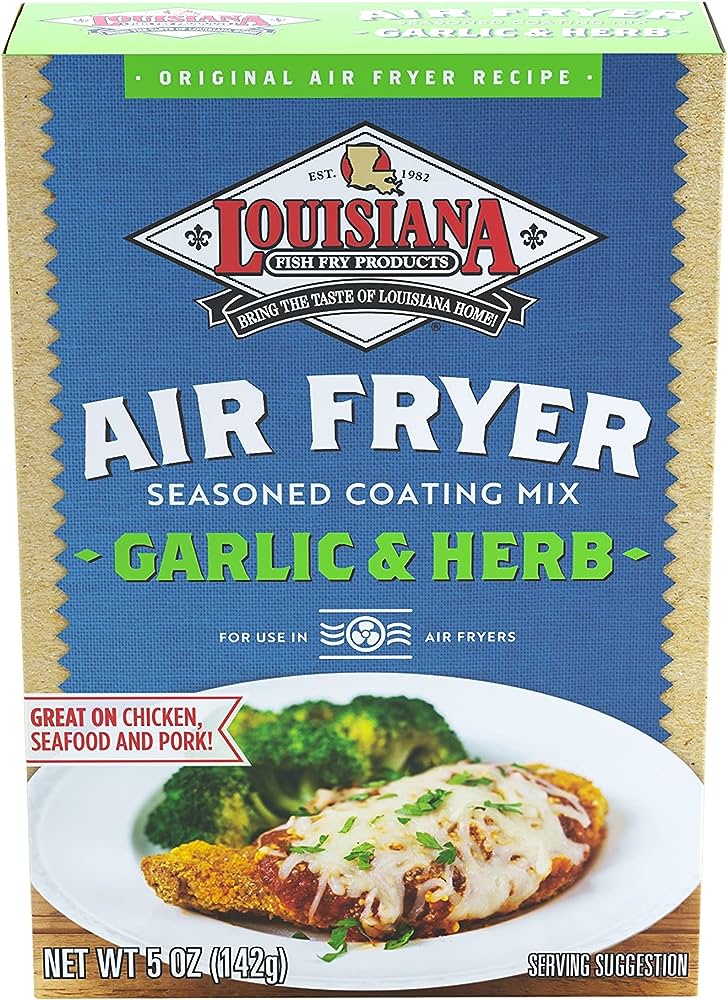 Louisiana Fish Fry - Air Fry Garlic & Herb Coating Mix, 5 Oz - Pack of 6