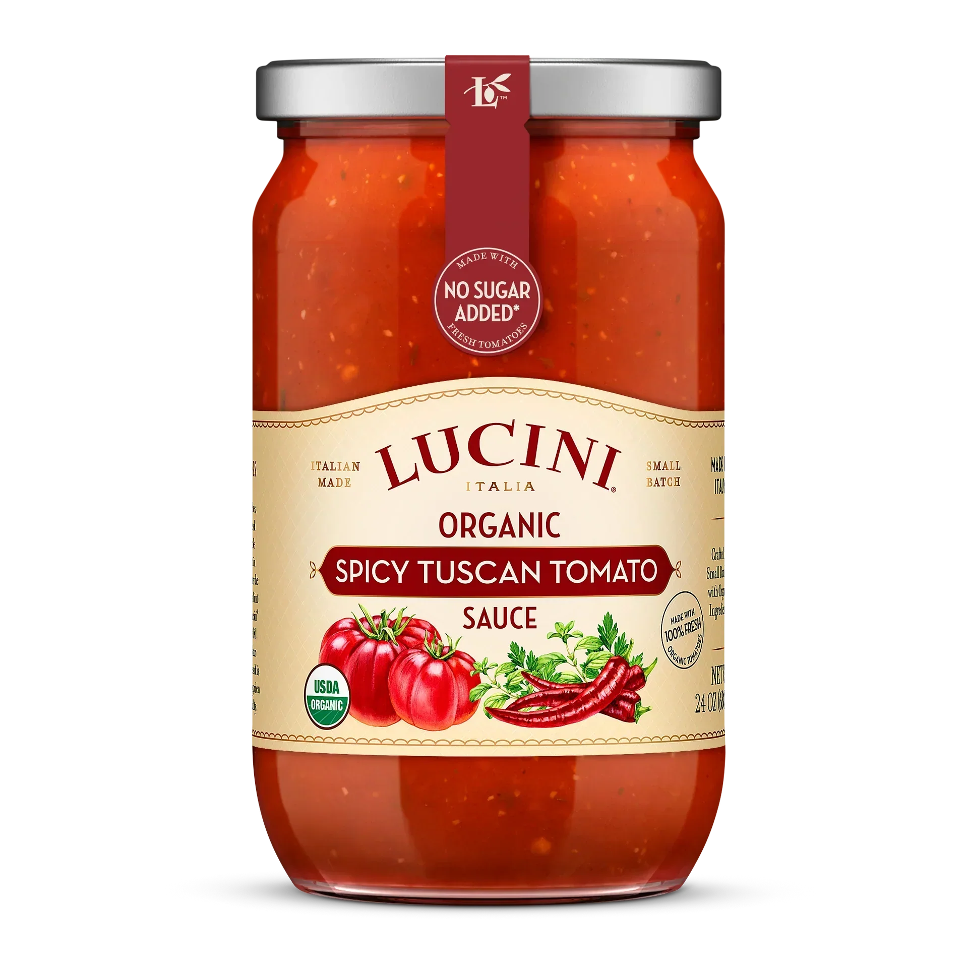 Lucini - Spicy Tomato Pasta Sauce, 24 Oz - Pack of 6