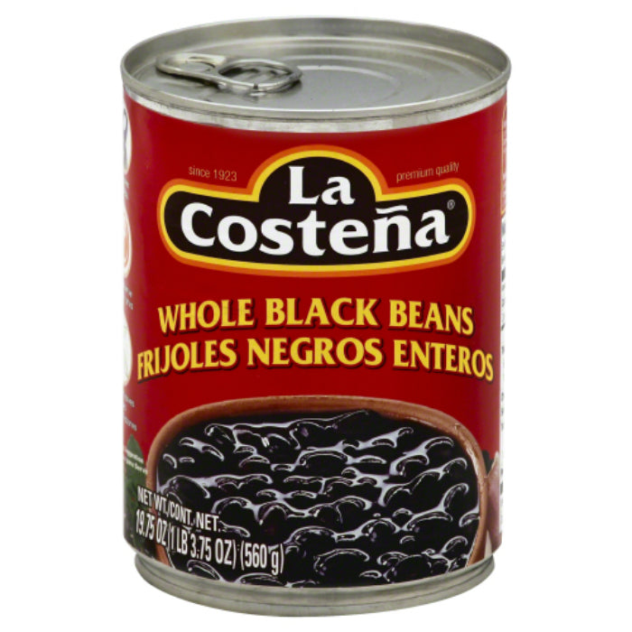 La Costena - Black Whole Beans, 19.75 Oz - Pack of 12