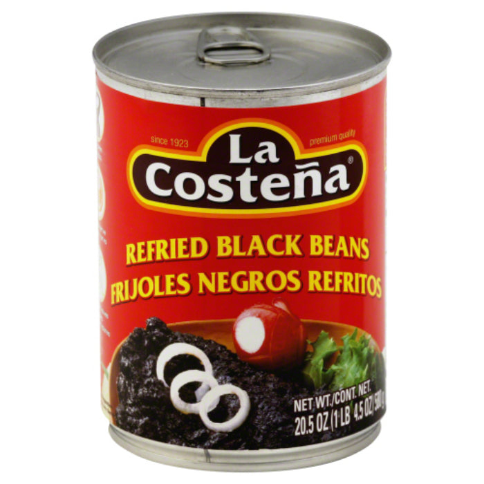 La Costena - Refried Black Beans, 20.5 Oz - Pack of 12