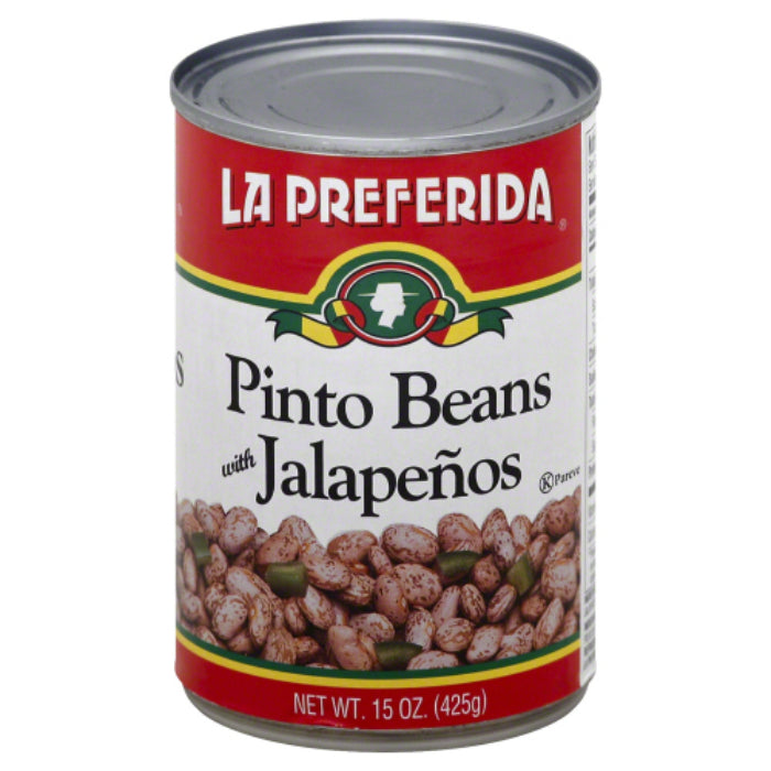 La Preferida - Pinto Jalapeno Beans, 15 Oz - Pack of 12