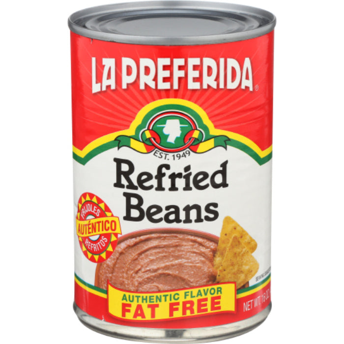 La Preferida - Refried Beans Fat-Free Authentic, 16 Oz - Pack of 12