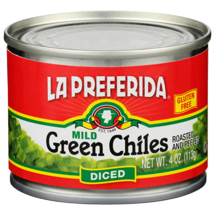 La Preferida - Diced Green Chilies Mild, 4 Oz - Pack of 24