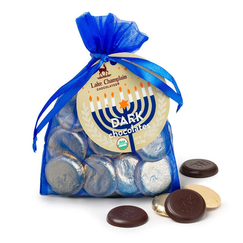 Lake Champlain - Hanukkah Dark Chocolate Coins Gift Bag, 3oz