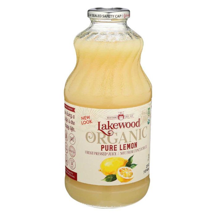 Lakewood - Organic Pure Lemon Juice, 32 oz - Pack Of 6