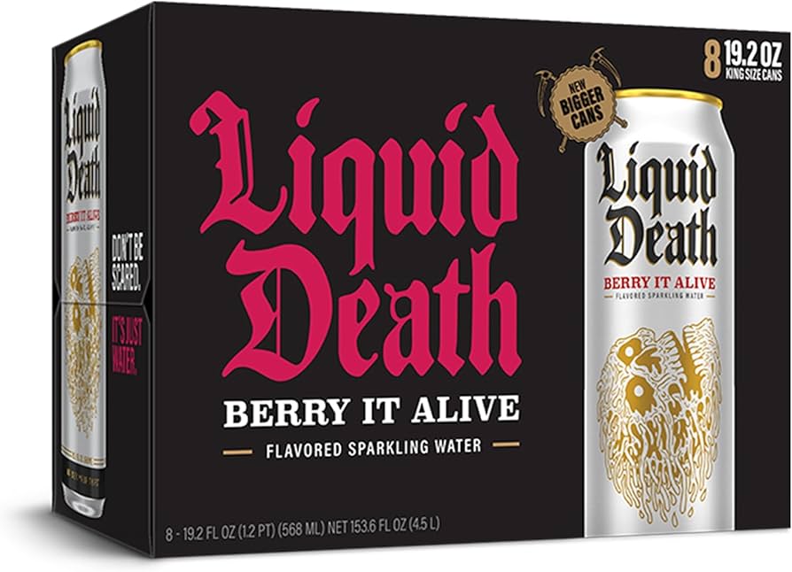 Liquid Death - Water Sparkling Bury It Alive 8 pk, 153.6 fl Oz - Pack of 3