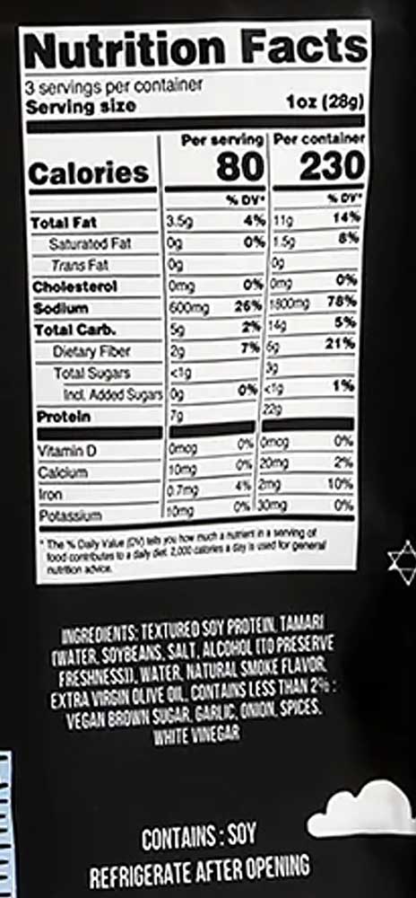 Louisville Vegan Jerky - Smoked Black Pepper, 3oz.