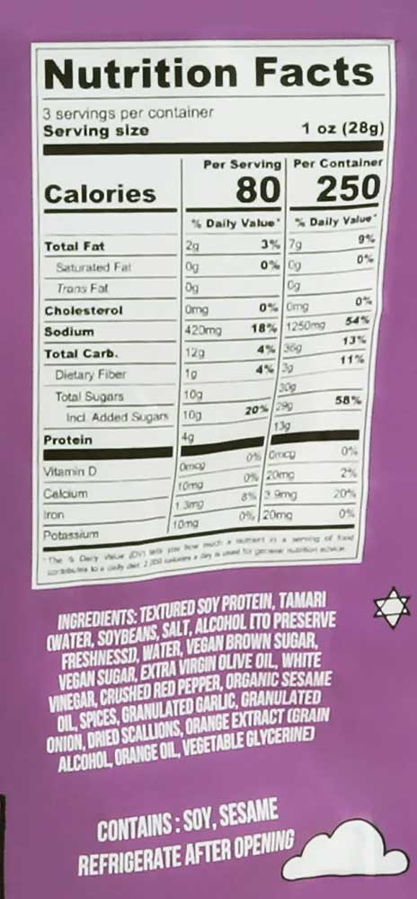 Louisville Vegan Jerky - General Tso's, 3oz