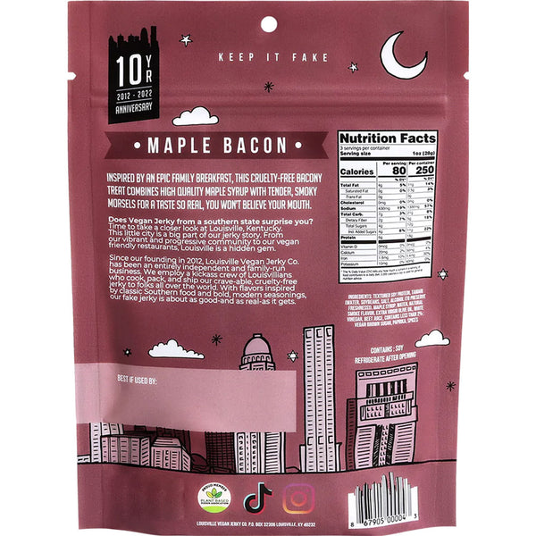 Louisville Vegan Jerky - Maple Bacon, 3oz.