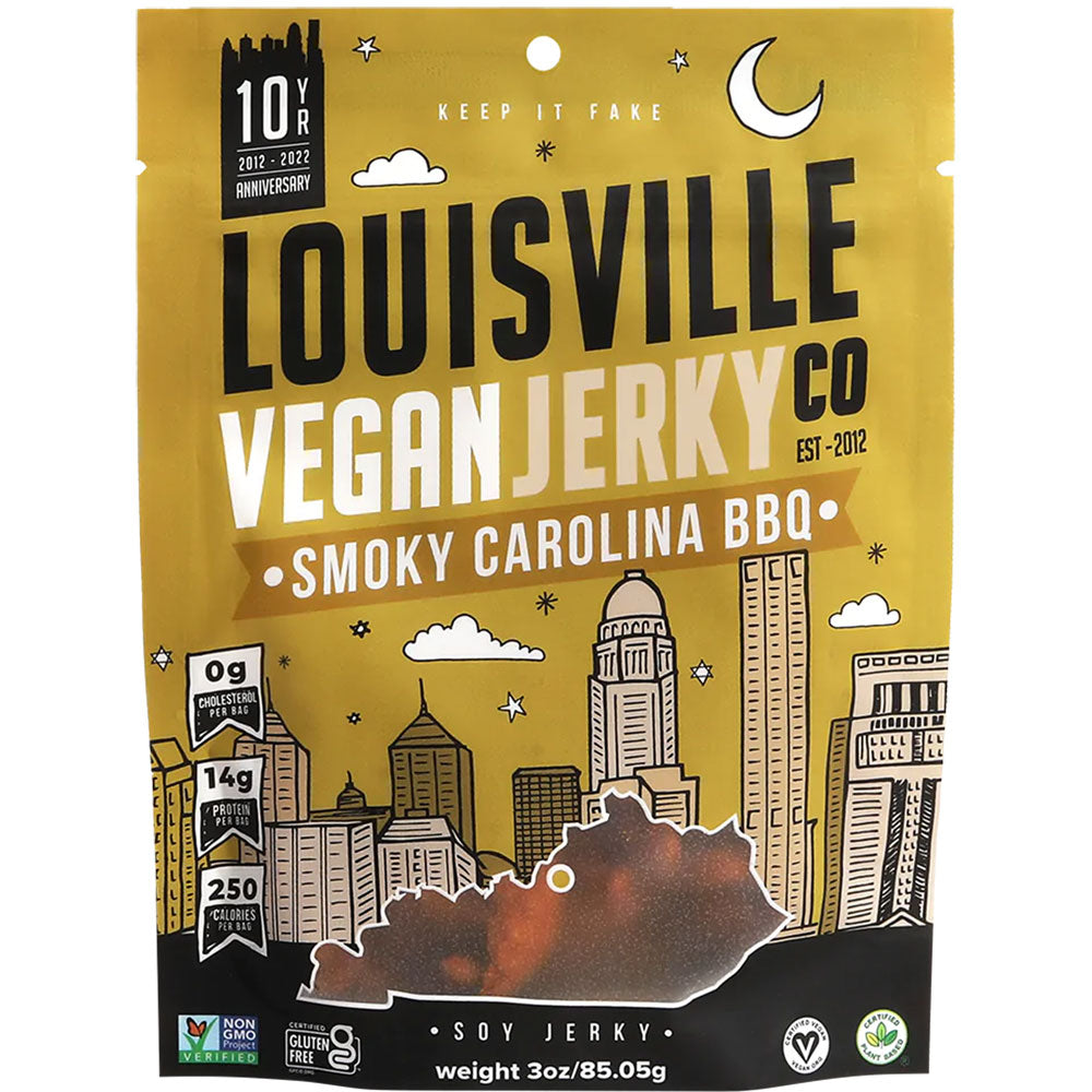 Louisville Vegan Jerky - Smoky Carolina BBQ, 3oz.