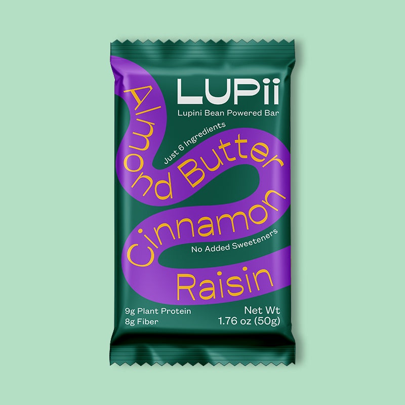 Lupii - Almond Butter Cinnamon Raisin Bar, 1.76 Oz | Pack of 12