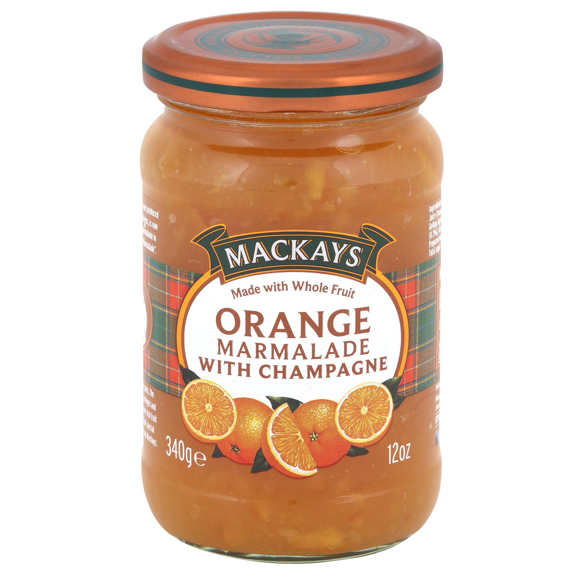 Mackays - Orange Marmalade with Champagne Preserve, 12 Oz - Pack of 6