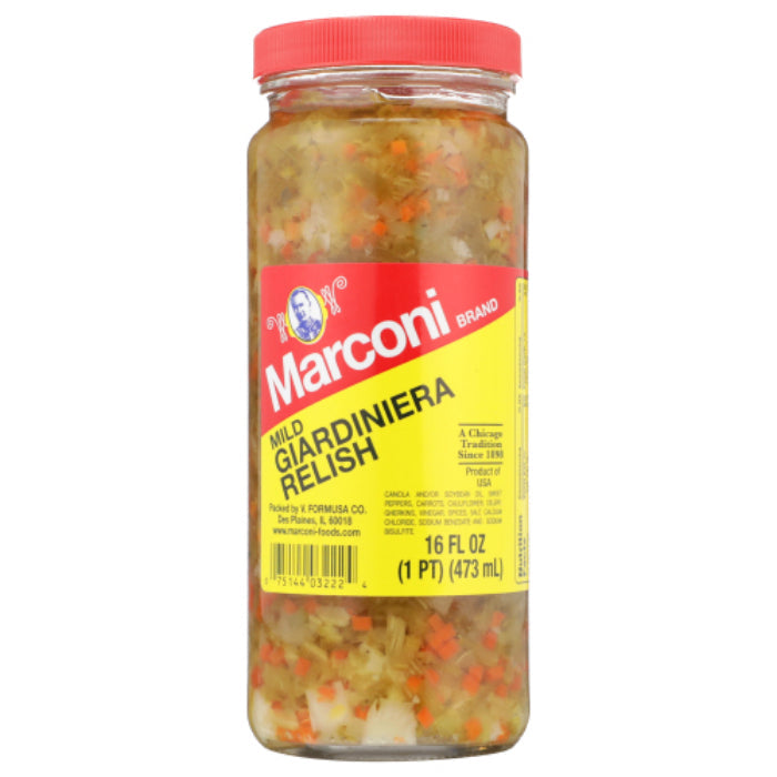 Marconi - Relish Giardiniera Mild, 16 Oz - Pack of 12