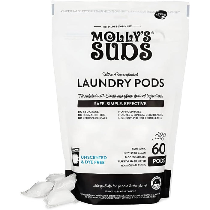 Mollys Suds Laundry Pods Pepperment 60Ct 29.63 Oz - Pack of 6