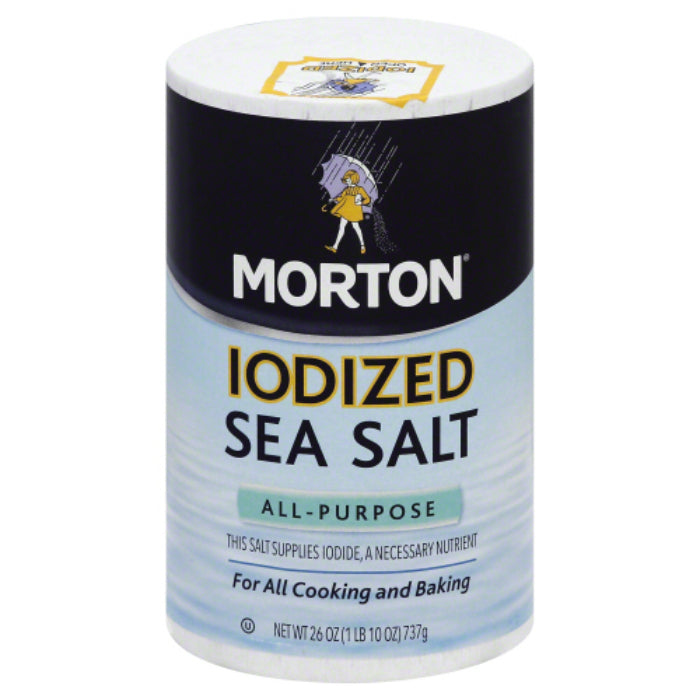 Morton's - Sea Salt Iodized All Purpose, 26 Oz - Pack of 12