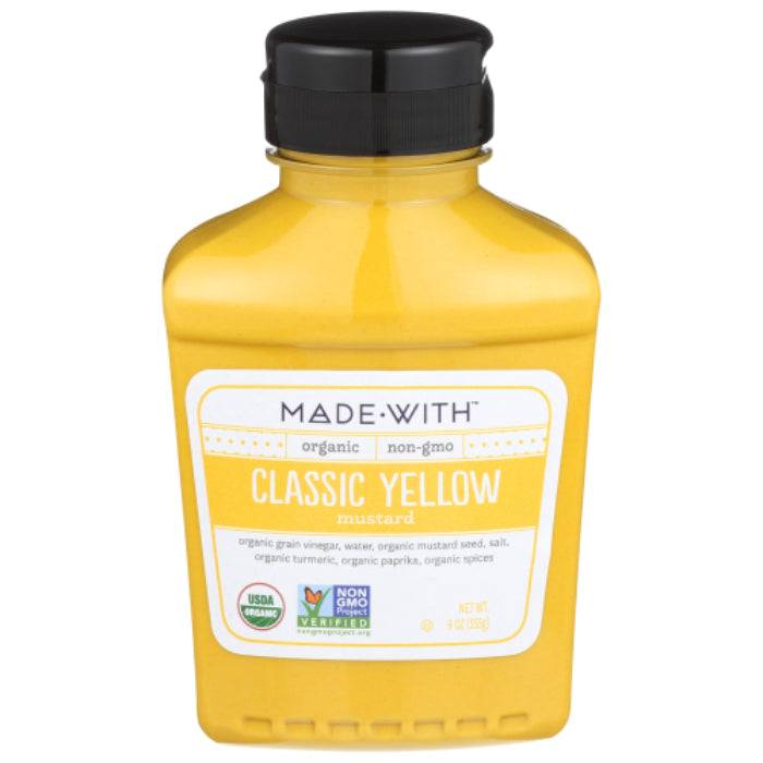 Made With - Organic Yellow Mustard, 9 Oz - Pack of 6