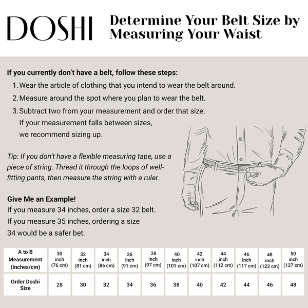 Casual belt w/ Brass Roller buckle (30-36)