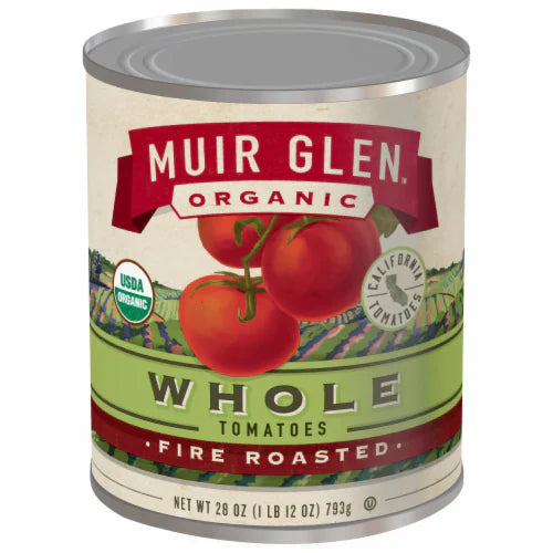 Muir Glen Tomato Roasted Whole 28 Oz - Pack of 12