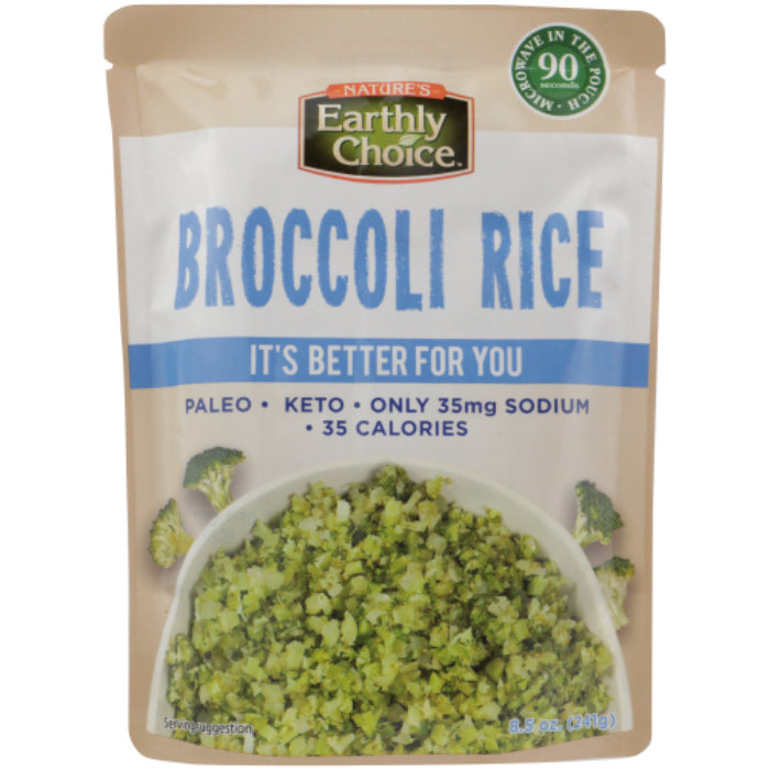 NATURES EARTHLY CHOICE RICE BROCCOLI Microwavable 8.5 OZ - Pack of 6