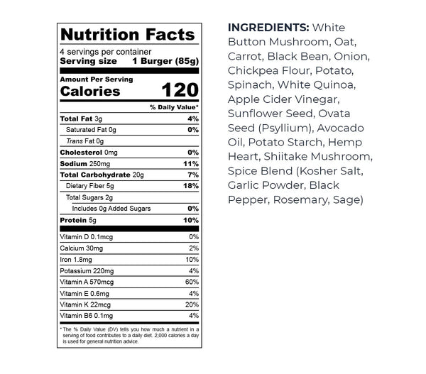 Actual Veggies - Veggie Burger - Mushroom Quinoa, 12oz