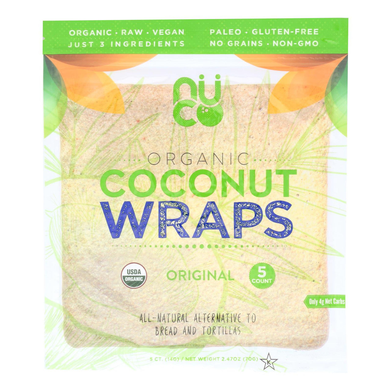 Nuco - Wraps Coconut Organic 2.47 OZ - Pack of 12