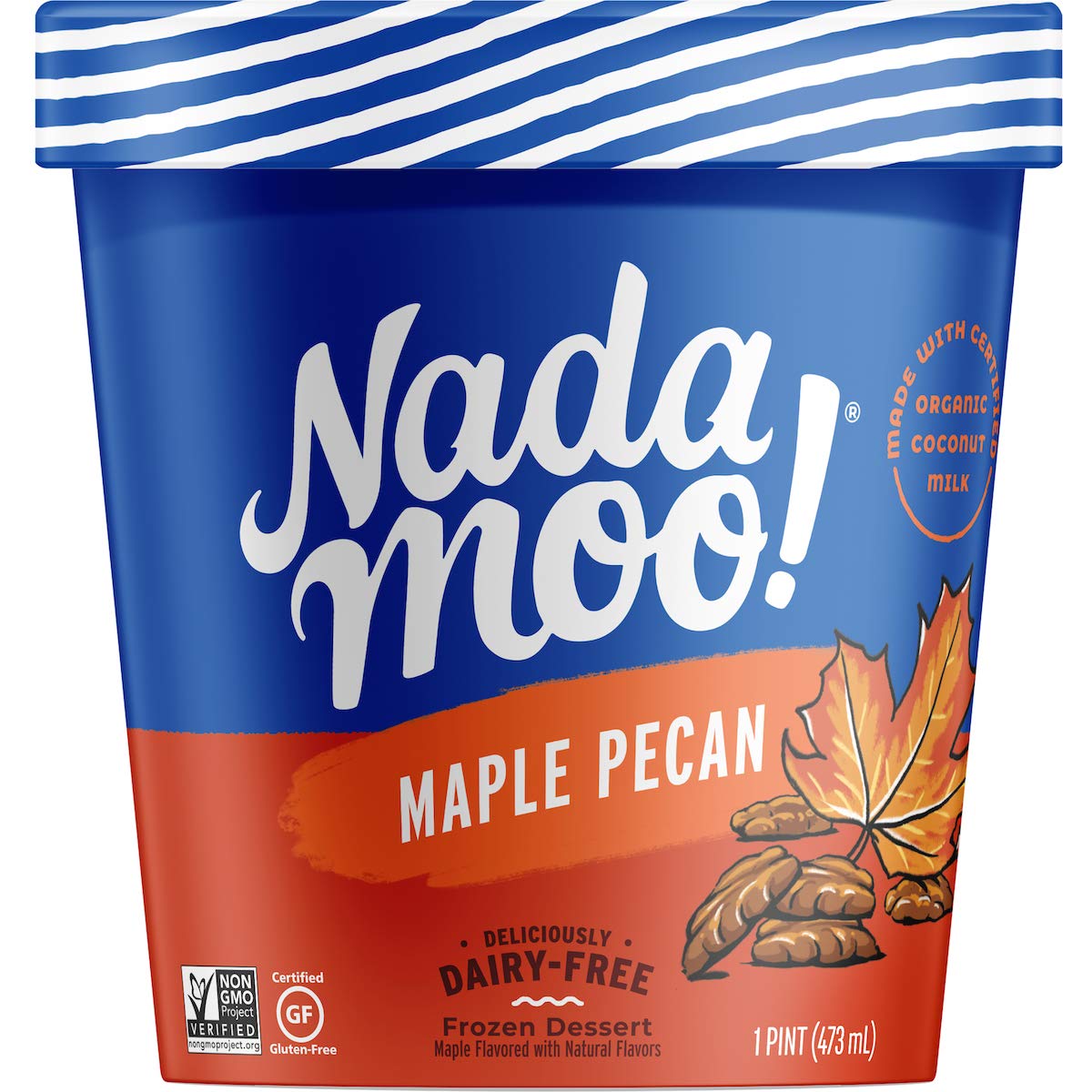 Nadamoo Ice Cream - Butter Pecan Dairy-Free 16 Oz - Pack Of 8