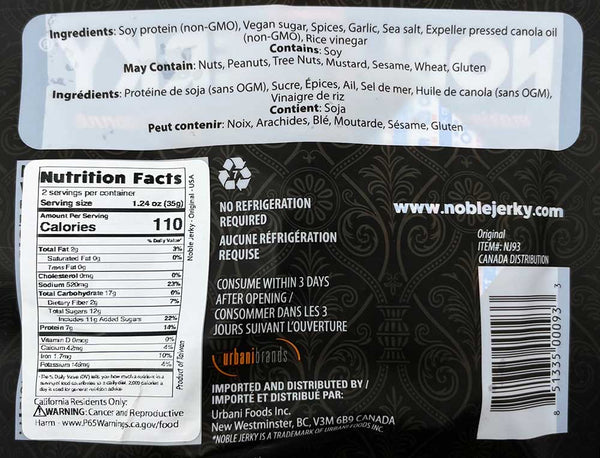 Noble Jerky - Original, 2.47oz