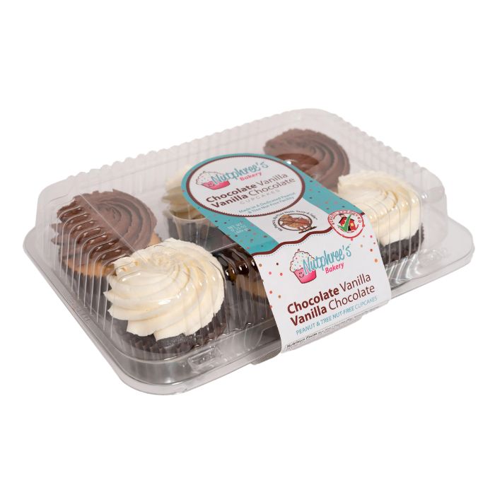 Nutphrees Bakery Cupcake Vanilla Chocolate 6pc 17.25 Oz - Pack Of 12