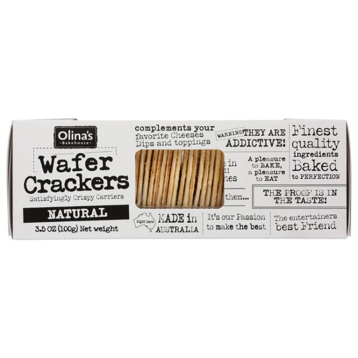 Olinas Bakehouse Cracker Wafer Natural 3.5 Oz - Pack Of 12