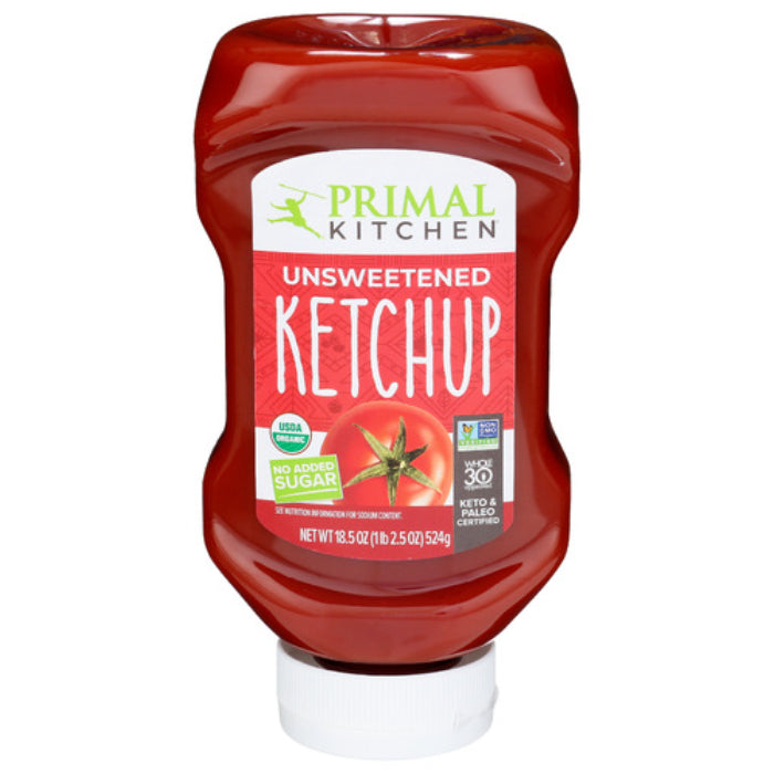 Primal Kitchen Ketchup Unsweetened Organic Squeeze 18.5 OZ - Pack of 6