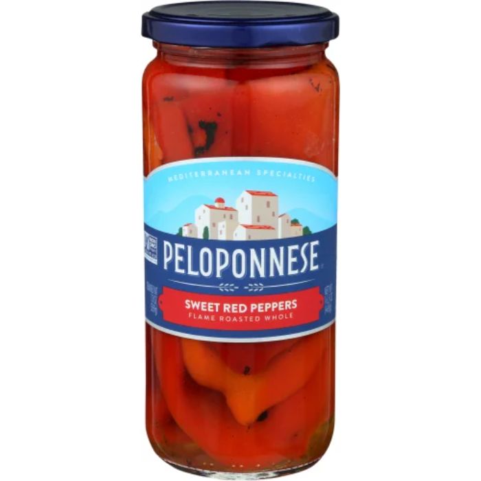 Peloponnese Roasted Sweet Florina Peppers 16.5 Oz - Pack Of 6