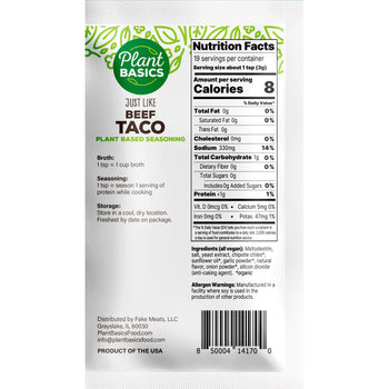 Plant Basics - Seasoning - Just Like Beef Taco, 2oz