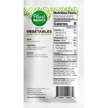 Plant Basics - Seasoning - Just Like Vegetables, 2oz
