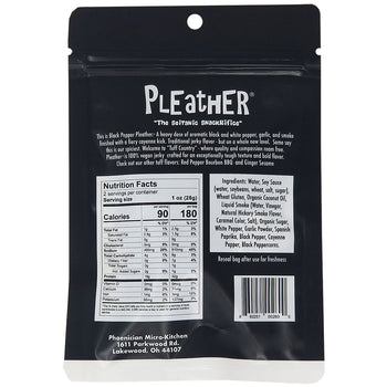 Pleather - Bold Vegan Jerky - Black Pepper, 2oz