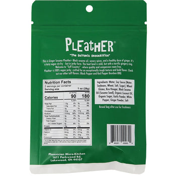Pleather - Bold Vegan Jerky - Ginger Sesame, 2oz