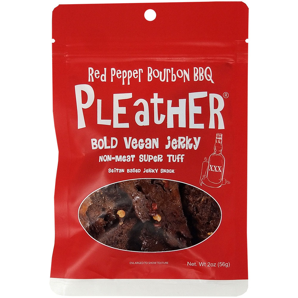 Pleather - Bold Vegan Jerky - Red Pepper Bourbon BBQ, 2oz