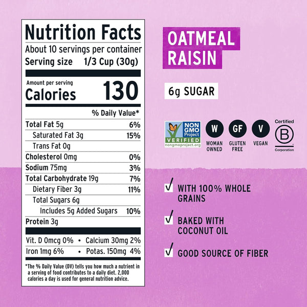 Purely Elizabeth - Cookie Granola - Oatmeal Raisin 11oz