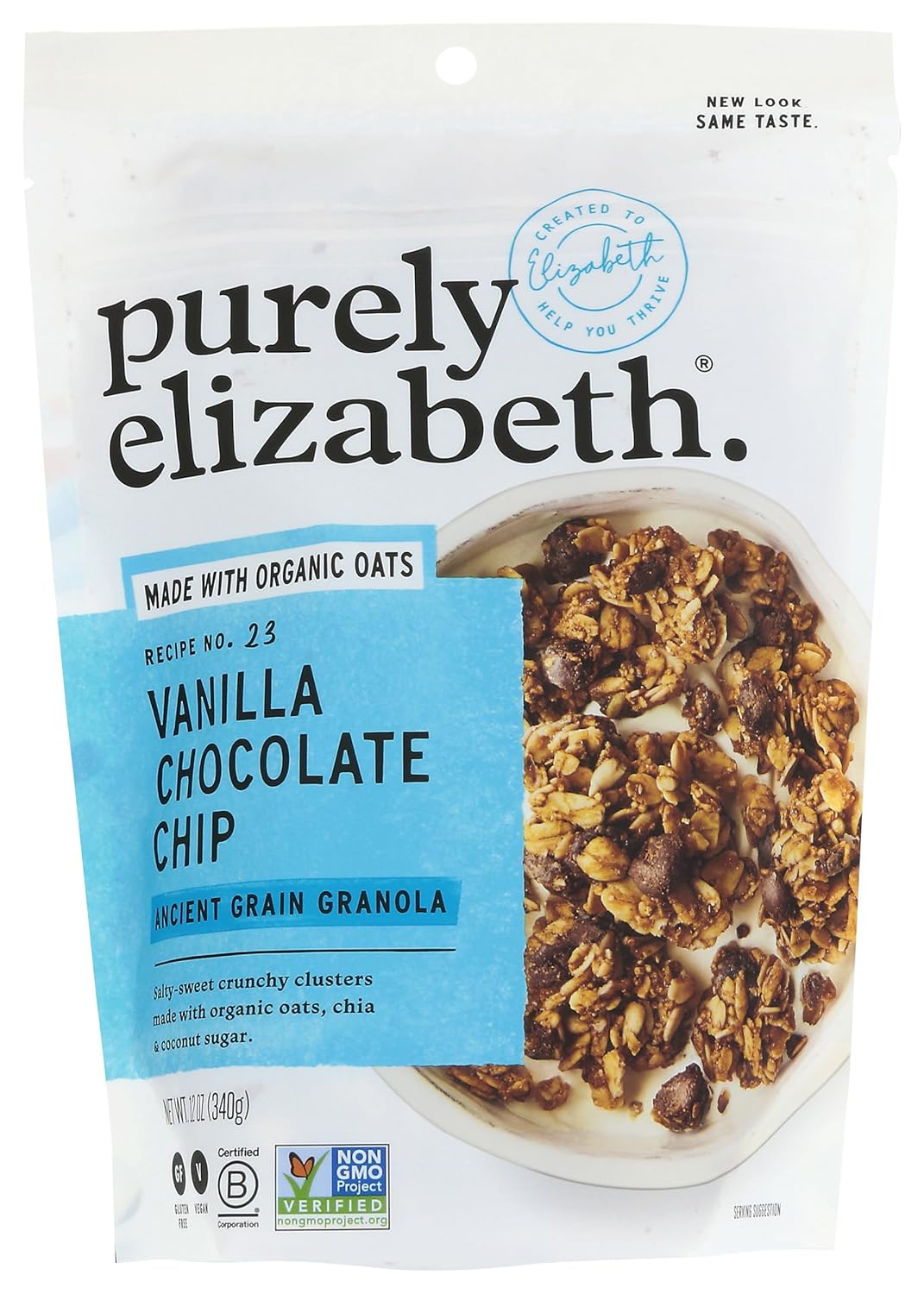 Purely Elizabeth - Vanilla Chocolate Chip - Ancient Grain Granola, 12oz