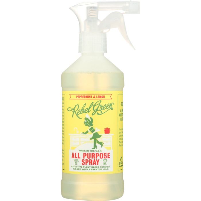 Rebel Green All Purpose Cleaner Spray Peppermint 16 Oz - Pack Of 4